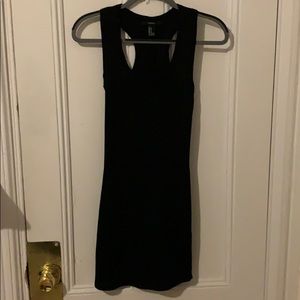 Black racer back body con dress